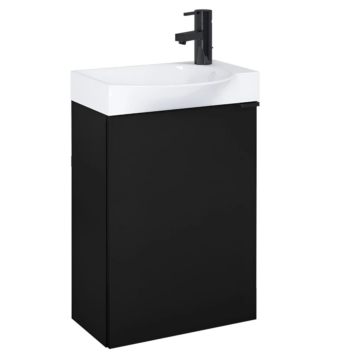 Masca baie + lavoar Roca Micro A852011532, cu usa, negru mat,