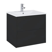 Masca baie + lavoar Roca Unik Claudia, cu sertare, negru mat,