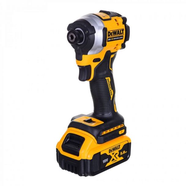 Masina compacta de insurubat cu impact Dewalt DCF850P2T, 2 acumulatori XR 18 V / 5.0 Ah, incarcator, 205 Nm, valiza TSTAK