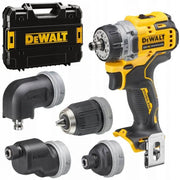 Masina de gaurit si insurubat Dewalt DCD703NT, compatibila cu acumulatori XR 12V, 4 mandrine interschimbabile, 57.5 Nm, valiza de transport TSTAK