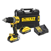 Masina de gaurit si insurubat cu percutie DeWalt DCD805H2T, max 90 Nm, cu 2 acumulatori Powerstack 18V / 5.0Ah, in valiza de transport