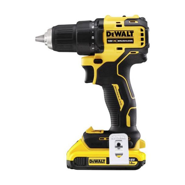 Masina de gaurit/insurubat DeWalt DCD708D2T, brushless, Li-Ion 18 V 2 x 2Ah, 65 N, valiza transport