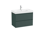 Mobilier baie cu două sertare și lavoar cu orificiu central pentru baterie, Roca Ona, Matt Green, 80 cm, A851691513