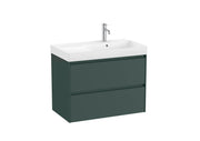 Mobilier baie cu două sertare și lavoar pe dreapta, Roca Ona, Matt Green, 80 cm, A851690513