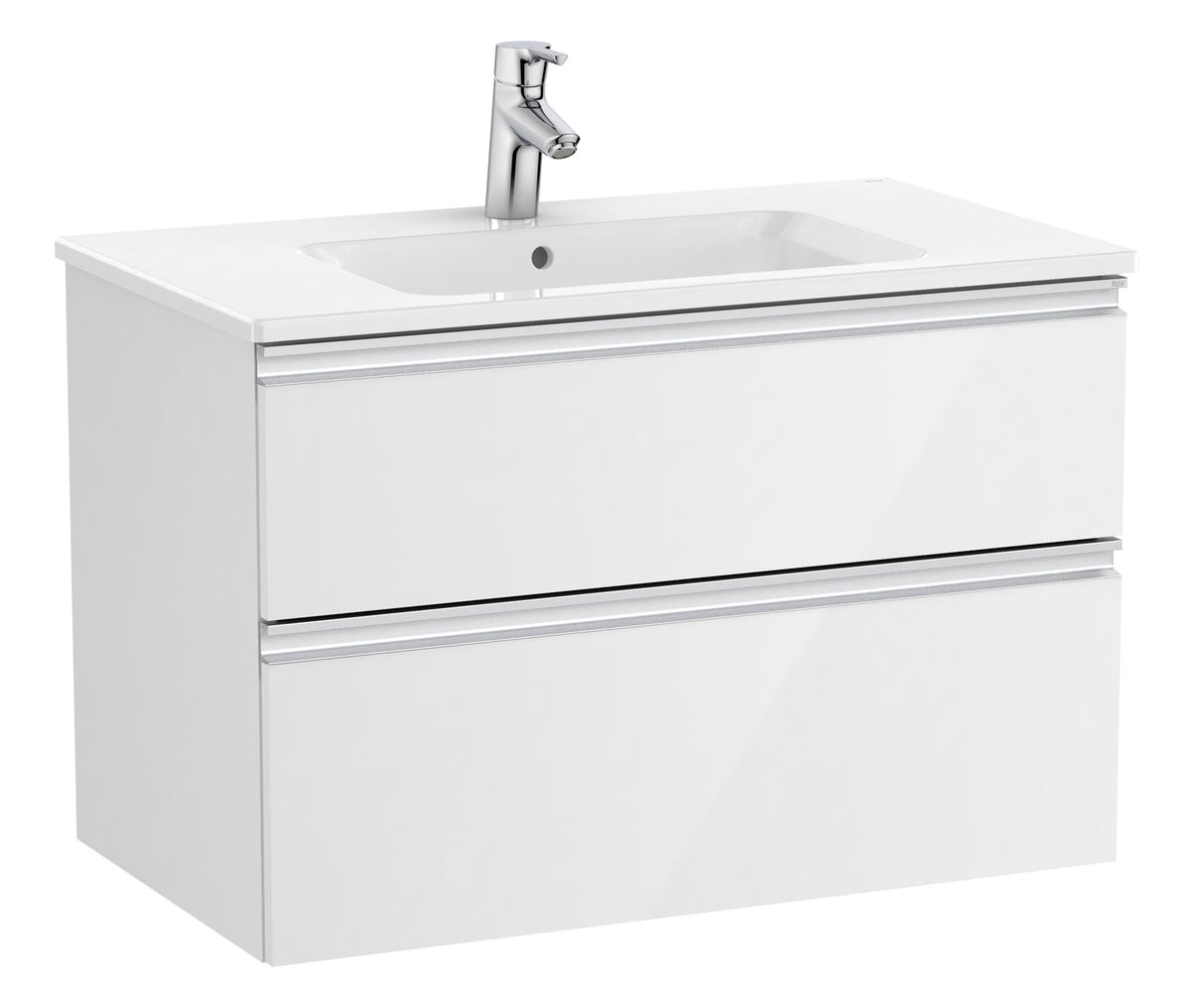 Mobilier baie cu două sertare şi lavoar, Roca The Gap, 80 cm