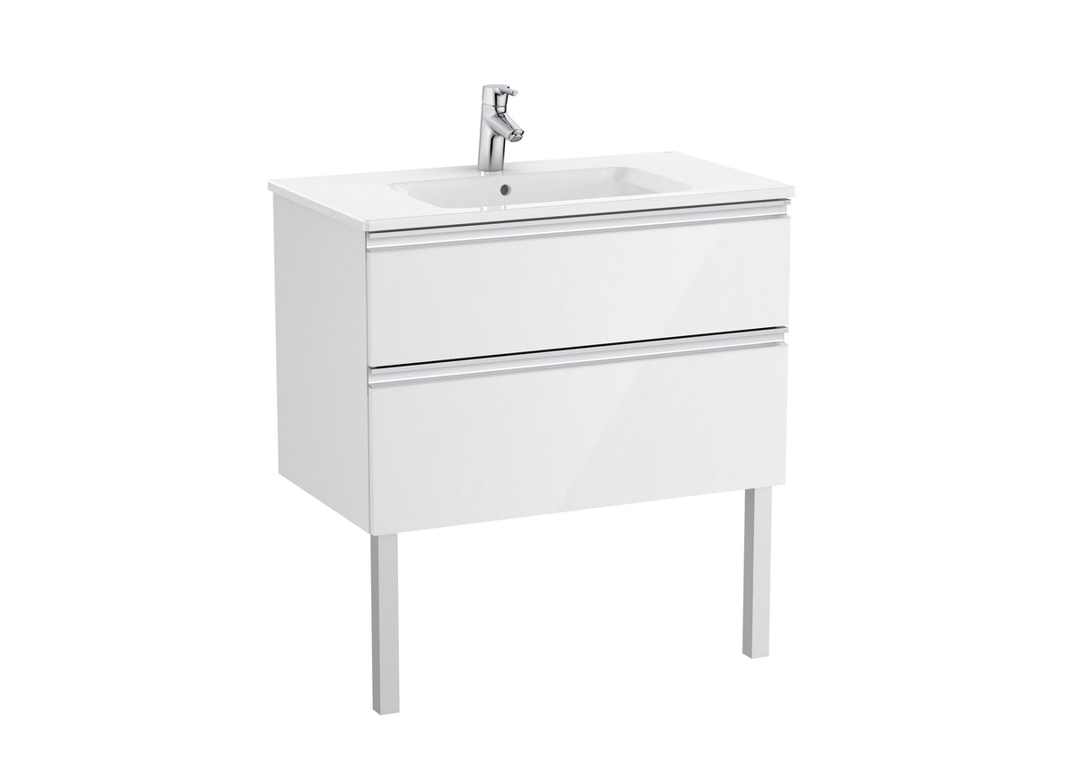 Mobilier baie cu două sertare şi lavoar, Roca The Gap, 80 cm