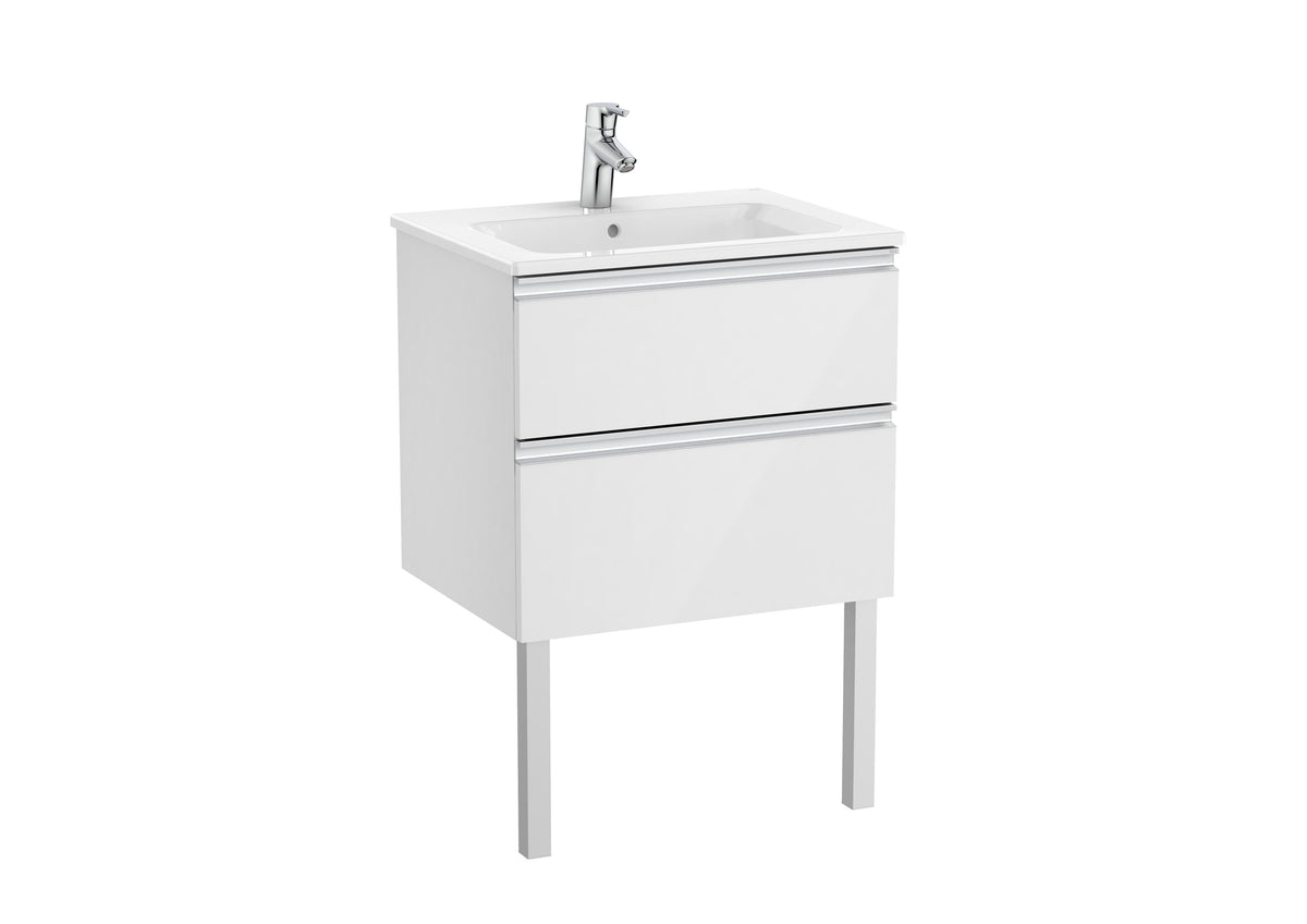 Mobilier baie cu două sertare şi lavoar, Roca The Gap, 60 cm