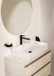 Mobilier baie cu două sertare pentru lavoar pe blat, Roca The Gap, 60 cm, Glossy White
