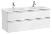 Mobilier baie cu patru sertare și lavoar dublu, Roca The Gap, 120 cm