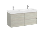 Mobilier baie cu patru sertare și lavoar dublu Roca Ona, Light Oak, 120 cm, A851694512