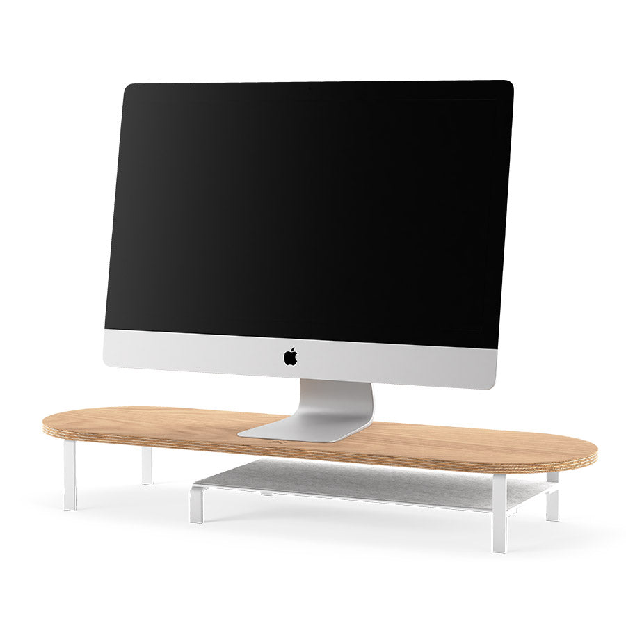 Cumpara Stand cu raft Woodcessories pentru monitor Oak/White de la Mesterul Minune