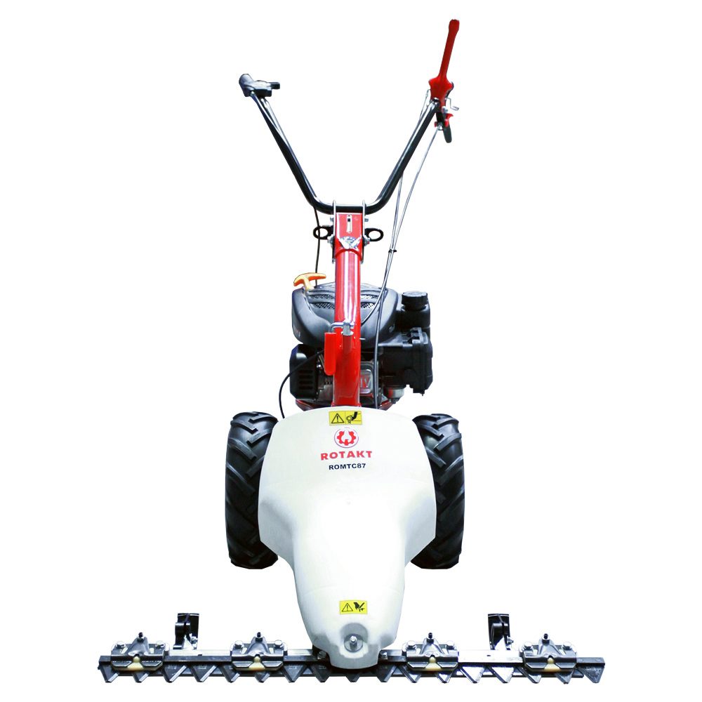Motocoasă cu lamă Rotakt ROMTC87, Motor Briggs&amp;Stratton, 3.5 CP, 125 CC, 4 timpi, Lățime tăiere 87 cm, Roți cauciuc pline 13x5.00-6
