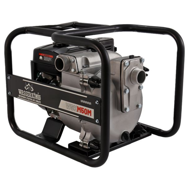 Motopompa 2" pentru apa cu namol Wasserkonig WSKM50M, maxim 35 m³/ora , inaltime refulare max 25 m, motor euro V, benzina, putere 7 CP