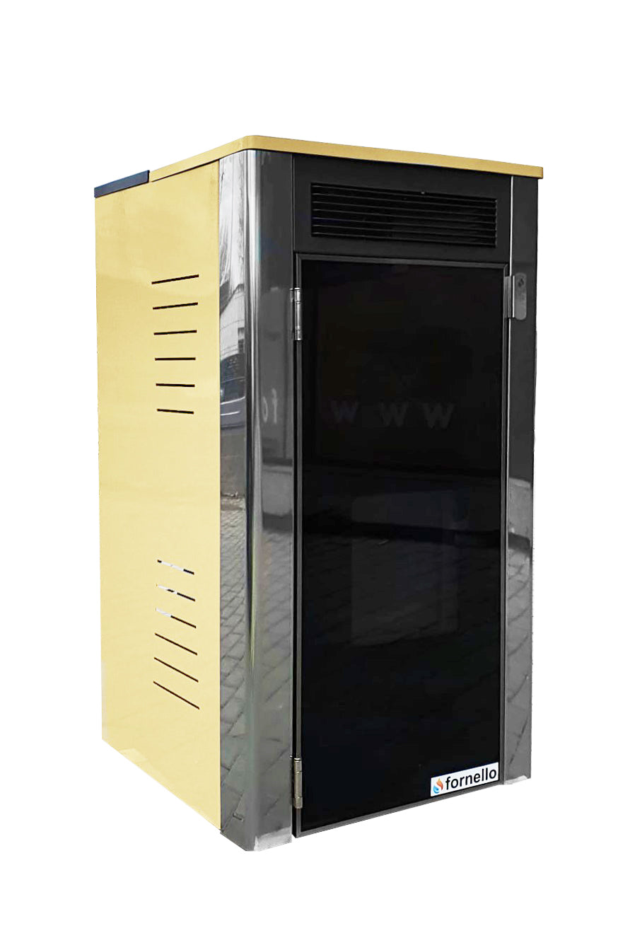 Pachet 3 camere, termoșemineu Fornello Primo Truva 25 kW Ivory, pompa de circulatie, vas de expansiune, supape de siguranta, curatare mecanica creuzet, Boiler, kit evacuare, Termostat, Aspirator, Fitinguri si teava PPR