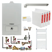 Pachet apartament cu 3 camere, Centrala termica in condensatie Vaillant ecoTEC Pure VUW 236/7-2, 23 kw, murala, afisaj digital, schimbator caldura inox, kit de evacuare, calorifere otel, termostat si fitinguri montaj