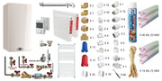 Pachet apartament cu o camera, centrala termica in condensatie Ariston HS Premium EU2 24, kit evacuare inclus, termostat, calorifere otel, teava PPR si fitinguri, kit armaturi centrala, robineti calorifer