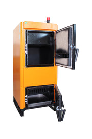 Pachet Centrala pe combustibil solid Fiama W 25 kW, Calorifere aluminiu Fornello Alvo, Boiler Termoelectric, Vas Expansune, Pompa si Fitinguri Montaj