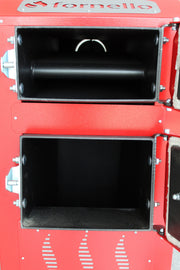 Pachet Cazan (centrala) pe combustibil solid, (lemn, carbune), Fornello Praktik 30 kW, Puffer 1000 litri, Cos Inox, Radiatoare Otel, Boiler, Vas Expansiune, Pompa, Fitinguri Montaj