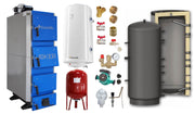 Pachet Cazan (centrala) pe combustibil solid, (lemn, carbune), Fornello Joker 36 kW, Puffer 1000 litri, Boiler, Vas Expansiune, Pompa, Fitinguri Montaj