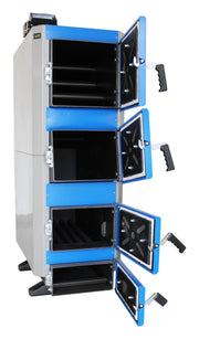 Pachet Cazan (centrala) pe combustibil solid, (lemn, carbune), Fornello Joker 55 kW, Boiler, Vas Expansiune, Pompa, Fitinguri Montaj