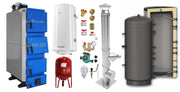 Pachet Cazan (centrala) pe combustibil solid, (lemn, carbune), Fornello Joker 55 kW, Puffer 1000 litri, Cos Inox, Boiler, Vas Expansiune, Pompa, Fitinguri Montaj
