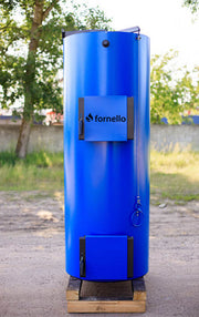 Pachet Cazan (centrala) pe combustibil solid tip lumanare Fornello Turbo 25 kW, Radiatoare Otel, Boiler, Vas Expansiune, Pompa, Fitinguri Montaj