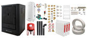 Pachet Cazan (centrala) pe lemne, brichete si carbune Fornello Rimini Black 18 kW, Teava, Radiatoare Otel, Boiler Termoelectric, Vas Expansune, Pompa, Kit Evacuare si Fitinguri Montaj