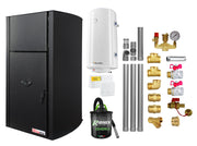 Pachet Centrala pe peleti Fornello Fiama Confort B 25 kw, complet echipata pentru incalzire, Pompa, Vas expansiune, Automatizare, Boiler 100 litri, Termostat Radio Comanda Salus 091FLRFV2, Aspirator, Kit evacuare 3.5 ml si Fitinguri montaj