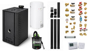 Pachet cazan pe peleti Fornello SERENA B, 25 kw, complet echipat cu pompa, vas expansiune, supapa siguranta, telecomanda, ,WI-Fi inclus, arzator fonta, boiler, termostat, aspirator, fitinguri, kit evacuare 3.5 ml, pana la 150 mp
