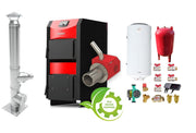 Pachet Centrala mixta combustibil solid si peleti Burnit NWB PRIME 50 kW si Arzator pe peleti Pell Eco 35 kW, cos inox, ventilator, automatizare, serpentina racire, flansa arzator, pompa circulatie 25-60, vas expansiune 50 l, boiler termoelectric