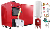 Pachet Centrala Mixta Lemn si Peleti Fornello Eco Energy WB 35 kW, Boiler termoelectric, Vas expansiune, Pompa, Arzator Fornello B-HOME 34 kW cu snec B-MAX, Buncar peleti 280 kg si fitinguri montaj