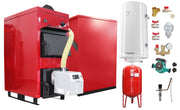 Pachet Centrala Mixta Lemn si Peleti Fornello Eco Energy WB 40 kW, Boiler termoelectric, Vas expansiune, Pompa, Arzator Fornello B-HOME 34 kW cu snec B-MAX, Buncar peleti 280 kg si fitinguri montaj