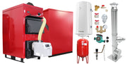 Pachet Centrala Mixta Lemn si Peleti Fornello Eco Energy WB 40 kW, Cos Inox, Boiler termoelectric, Vas expansiune, Pompa, Arzator Fornello B-HOME 34 kW cu snec B-MAX, Buncar peleti 280 kg si fitinguri montaj