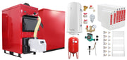 Pachet Centrala Mixta Lemn si Peleti Fornello Eco Energy WB 40 kW, Radiatoare Otel, Boiler termoelectric, Vas expansiune, Pompa, Arzator Fornello B-HOME 34 kW cu snec B-MAX, Buncar peleti 280 kg si fitinguri montaj