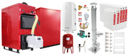 Pachet Centrala Mixta Lemn si Peleti Fornello Eco Energy WB 35 kW, Cos Inox, Radiatoare Otel, Boiler termoelectric, Vas expansiune, Pompa, Arzator Fornello B-HOME 34 kW cu snec B-MAX, Buncar peleti 280 kg si fitinguri montaj