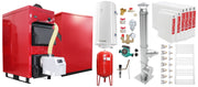 Pachet Centrala Mixta Lemn si Peleti Fornello Eco Energy WB 40 kW, Cos Inox, Radiatoare Otel, Boiler termoelectric, Vas expansiune, Pompa, Arzator Fornello B-HOME 34 kW cu snec B-MAX, Buncar peleti 280 kg si fitinguri montaj