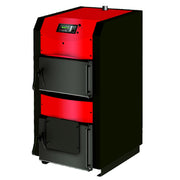 Pachet centrala mixta combustibil solid si peleti Sunsystem Burnit NWB PRIME 90 kw, cu ventilator, automatizare, si arzator Peleti Pell Eco 70 kw, snec, aprindere automata