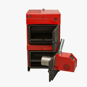 Pachet centrala mixta combustibil solid si peleti Sunsystem Burnit NWB MAX 90 KW cu arzator Peleti Pell 70 kw, snec, aprindere automata