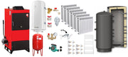 Pachet Centrala pe combustibil solid Fiama D2-60 Putere 70 kW, cu Ventilator si Automatizare, Puffer 1000 litri, Calorifere aluminiu Fornello Alvo, Boiler Termoelectric, Pompa, Vas Expansiune si Fitinguri