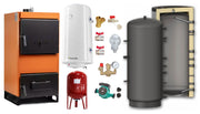 Pachet Centrala pe combustibil solid Fiama W 25 kW, Puffer 800 litri, Boiler Termoelectric, Vas Expansune, Pompa si Fitinguri Montaj