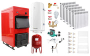 Pachet Centrala pe combustibil solid Fornello Eco Energy WB 25 kW, Calorifere Aluminiu Fornello Alvo, Boiler Termoelectric, Vas Expansune, Pompa si Fitinguri Montaj