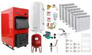Pachet Centrala pe combustibil solid Fornello Eco Energy WB 35 kW, Calorifere Aluminiu Fornello Alvo, Boiler Termoelectric, Vas Expansune, Pompa si Fitinguri Montaj