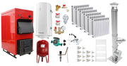 Pachet Centrala pe combustibil solid Fornello Eco Energy WB 35 kW, Cos Inox, Calorifere Aluminiu Fornello Alvo, Boiler Termoelectric, Vas Expansune, Pompa si Fitinguri Montaj