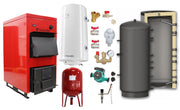 Pachet Centrala pe combustibil solid Fornello Eco Energy WB 35 kW, Puffer 1000 litri, Boiler Termoelectric, Vas Expansune, Pompa si Fitinguri Montaj