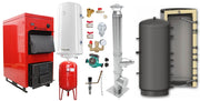 Pachet Centrala pe combustibil solid Fornello Eco Energy WB 50 kW, Puffer 1000 litri, Cos Inox, Boiler Termoelectric, Vas Expansune, Pompa si Fitinguri Montaj