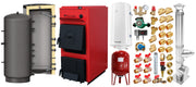 Pachet centrala pe combustibil solid Fornello T-PRO 25 kW, cos inox,