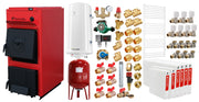 Pachet centrala pe combustibil solid Fornello T-PRO 50 kW, radiatoare otel, boiler, vas expansiune, fitinguri si accesorii de baza