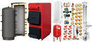 Pachet centrala pe combustibil solid Fornello T-PRO 50 kW, cos inox, puffer, boiler, vas expansiune, fitinguri si accesorii de baza