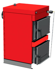 Pachet Centrala pe combustibil solid ​Sunsystem Burnit NWB 45 kW, cos inox, boiler termoelectric, vas expansiune, pompa circulare, controller pompa, fitinguri montaj