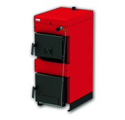 Pachet Centrala pe combustibil solid ​Sunsystem Burnit NWB 25 kW, calorifere, boiler termoelectric, vas expansiune, pompa circulare, controller pompa, fitinguri montaj